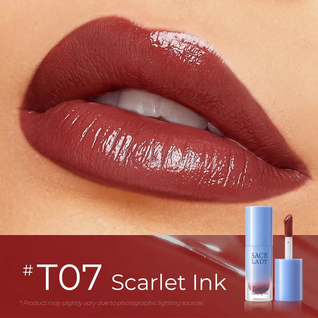 SACE LADY Tattoo Glossy Lip Tint -(T07 SCARLET INK)