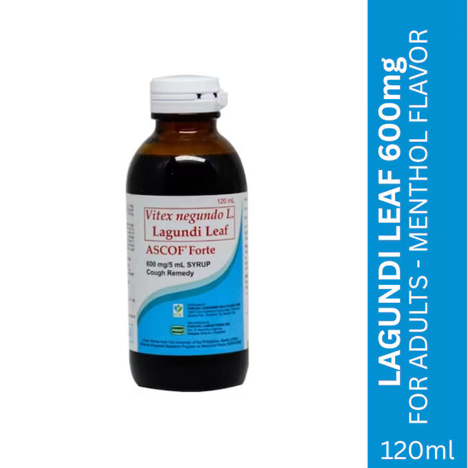 ASCOF Lagundi for Adults 600mg/5mL Menthol-Flavored Syrup 120mL