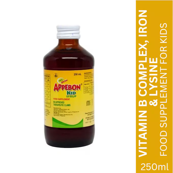 APPEBON Vitamin B Complex; Iron; Lysine; Buclizine HCl Kids Syrup 250mL