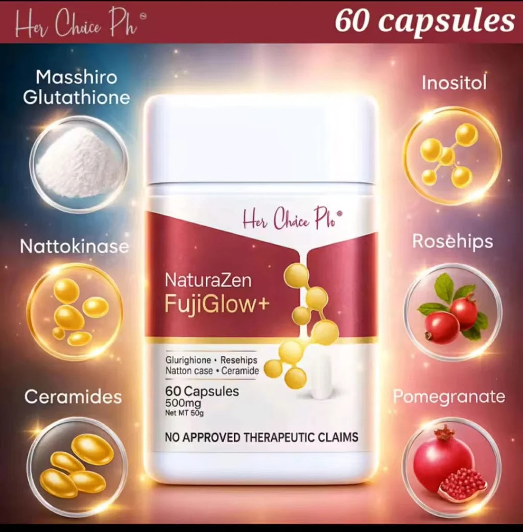 HERCHOICE PH NaturaZen FujiGlow+ Glutathione Capsules with Ceramide and Inositol 60 0Capsule