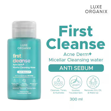 LUXE ORGANIX First Cleanse Miracle Solutions Acne Derm+ Micellar Cleansing Beauty Water 300ml