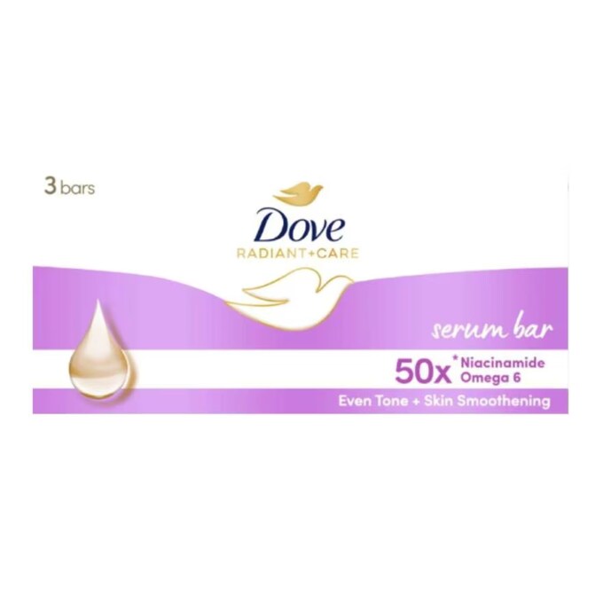 DOVE Radiant+Care Serum Bar Triples 50x Niacinamide + Omega 6 90G 3x