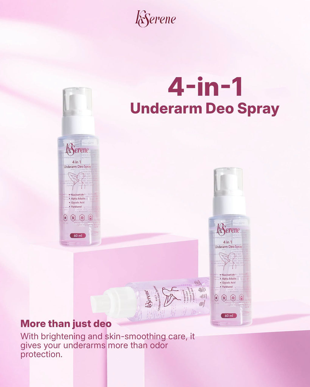 KSERENE 4-in-1 Underarm Deo Spray 60ml