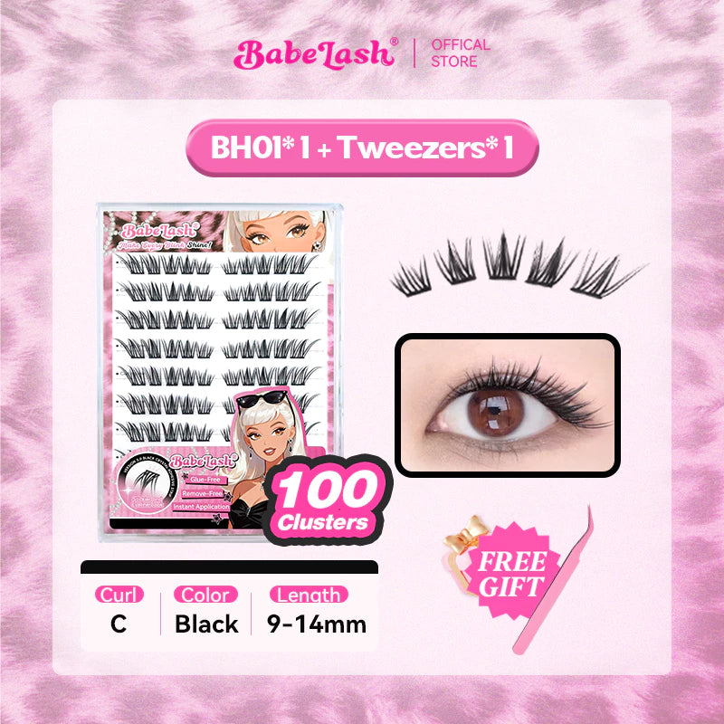 BABELASH New Version 3.0 Black Adhesive  strip 80-120 Clusters Glue -Free Eyelashes-BH01