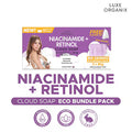 LUXE ORGANIX Niacinamide + Retinol Cloud Soap 3 x 80g (Eco Bundle Pack)