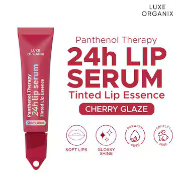LUXE ORGANIX Panthenol Therapy 24H Lip Serum Tinted Lip Essence Cherry Glaze 10G