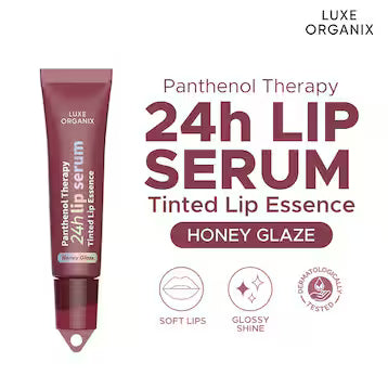 LUXE ORGANIX Panthenol Therapy 24H Lip Serum Tinted Lip Essence Honey Glaze 10G