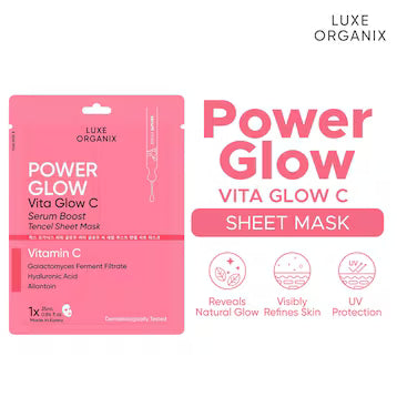 LUXE ORGANIX Luxe Organix Power Glow Serum Boost Sheet Mask 25ml