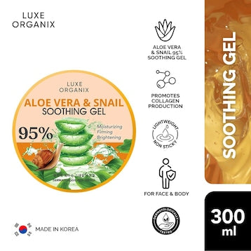 Luxe Organix Snail & Aloe Soothing Gel 95% 300ml