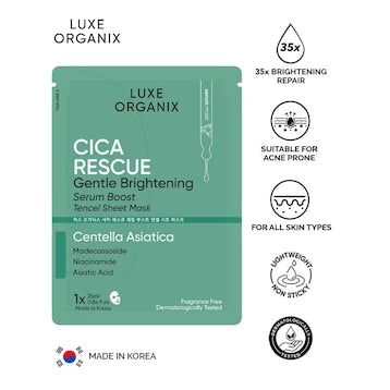 LUXE ORGANIX Luxe Organix Cica Brightening Repair Serum Boost Sheet Mask 25ml