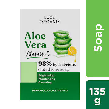 Luxe Organix 98% Aloe Vera Vitamin C Hydrabright Glutathione Soap 135g