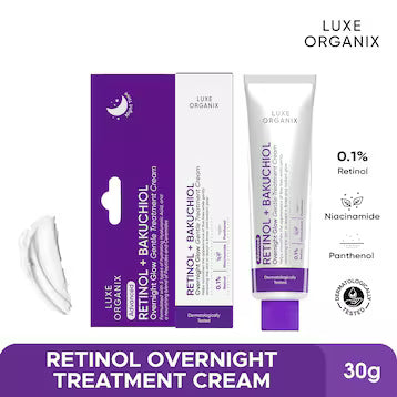 LUXE ORGANIX Retinol+ Bakuchiol Overnight Glow Gentle Treatment Cream 30g