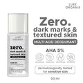 LUXE ORGANIX Zero Dark Marks & Textured Skin Whitening Multi-acid Serum Deodorant For Sensitive 50g