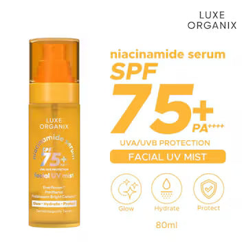 LUXE ORGANIX LUXE ORGANIX Niacinamide Serum SPF 75+ PA++++ Facial UV Mist 80ml