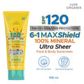 LUXE ORGANIX 6in1 MAXShield 100% Mineral Ultra Sheer Face & Body Sunscreen SPF120 100ml