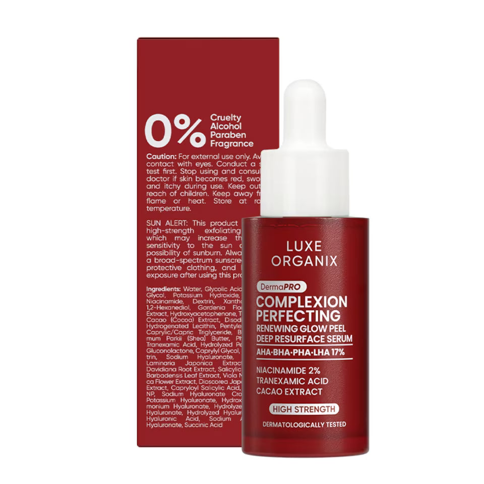 LUXE ORGANIX DermaPRO Complexion Perfecting Renewing Glow Peel Deep Resurface Serum 30ml