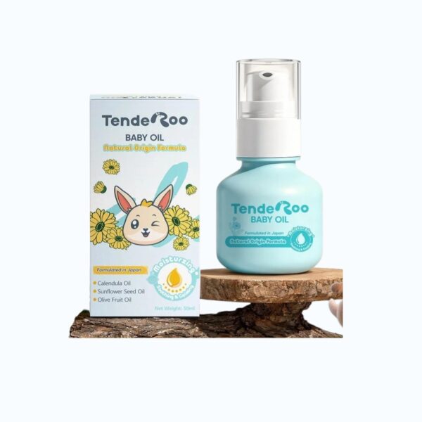 TENDEROO Baby Oil 50ml 83% Natural Plant Oils For Massage Dry Sensitive Skin