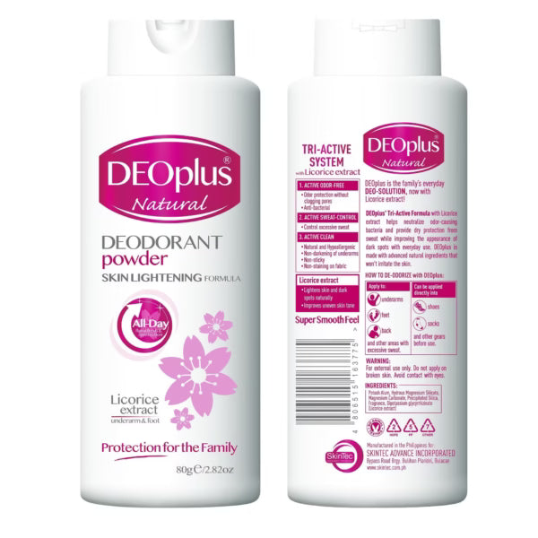 DEOPLUS NATURAL Deodorant Powder w/ Licorice Extract 80G