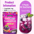 FITGUM Acai Berry Juice 8In1 Supermix Extra Chia Seeds 10x Sachets