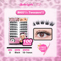 BABELASH New Version 3.0 Black Adhesive Strips 80-120 Clusters Glue-Free eyelashes 10-14mm-BH03