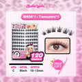 BABELASH New Version 3.0 Black Adhesive Strips 80-120 Clusters Glue-Free eyelashes 10-14mm-BH04