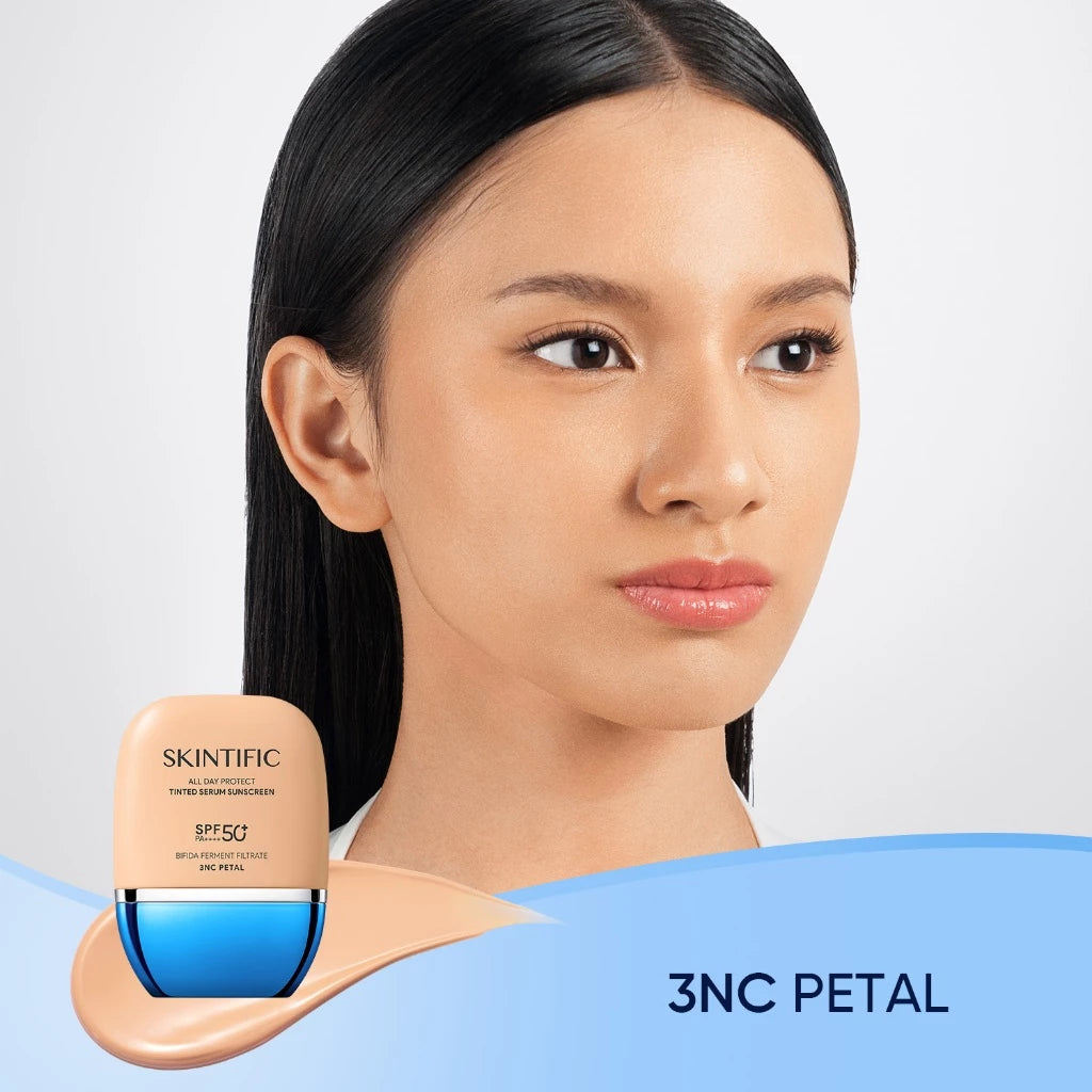 SKINTIFIC All Day Protect 3 in 1Tinted Serum Foundation Sunscreen SPF50+ PA++++-(03 PETAL)