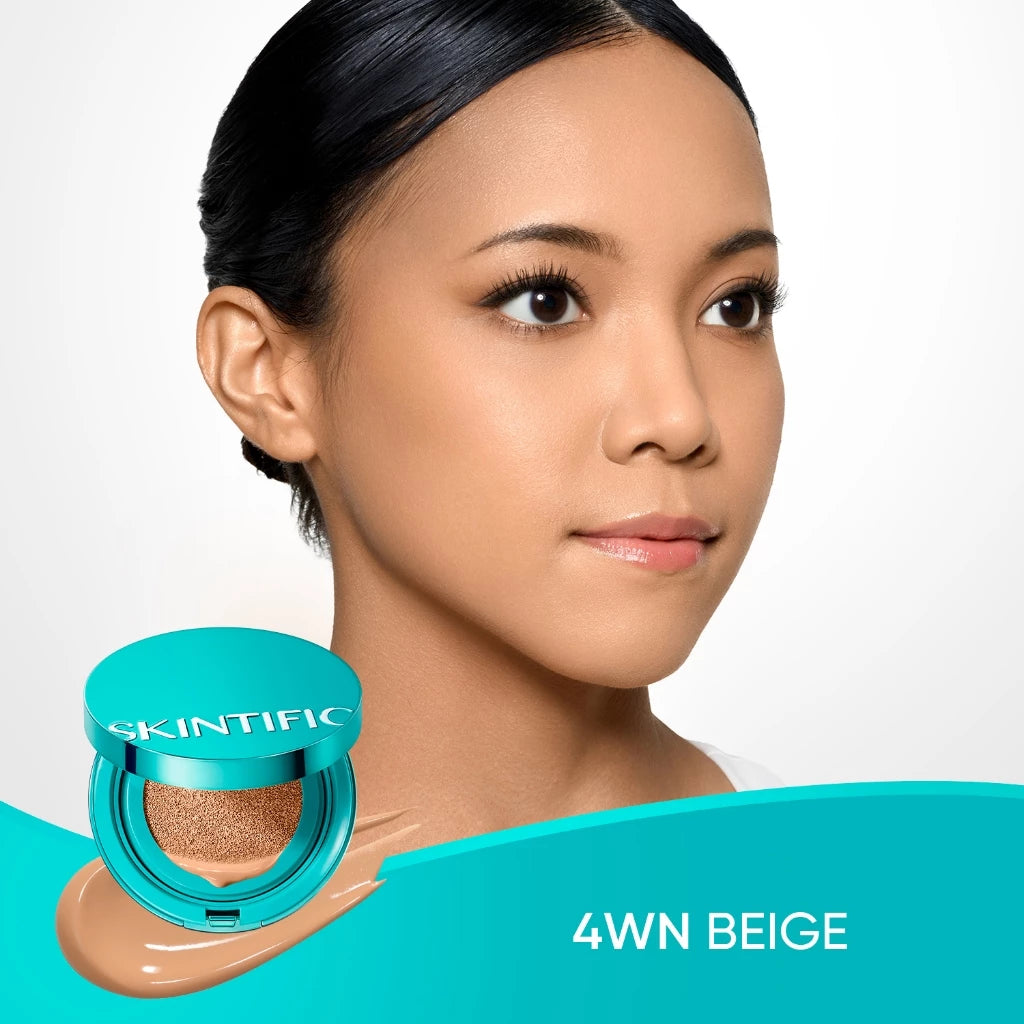 SKINTIFIC Perfect Stay Serum Matte Cushion Foundation SPF50 PA++++ Full Coverage-(04 BEIGE)