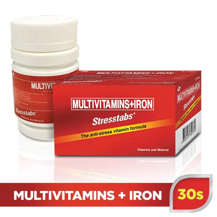 Stresstabs Multivitamin Supplement with Iron, 30 Tablets
