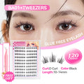 BABELASH 100-160 Cluster Self-Adhesive New Upgraded Softer Lashes Glue-Free 10-14mm D Curl Lashes-(BA01)