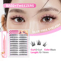 BABELASH 100-160 Cluster Self-Adhesive Lashes-Upgraded softer Glue Free D Curl -(BA02)